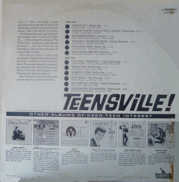 Bobby Vee, Johnny Burnette, The Fleetwoods, The Ventures : Teensville! (LP, Comp, Mono)