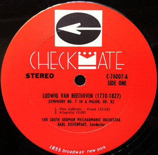 Ludwig van Beethoven Conducted By Karl Ristenpart Performed By Süddeutsche Philharmonie : Symphony No. 7 In A Major, Op. 92 (LP)