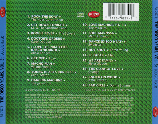 Various : The Disco Years (Boogie Fever) Volume Three (CD, Comp, RM, All)