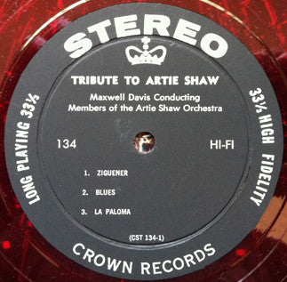 Members Of The Artie Shaw Orchestra : Tribute To Artie Shaw (LP, red)