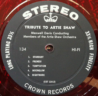 Members Of The Artie Shaw Orchestra : Tribute To Artie Shaw (LP, red)