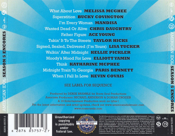Various : American Idol Season 5 Encores (CD, Comp)