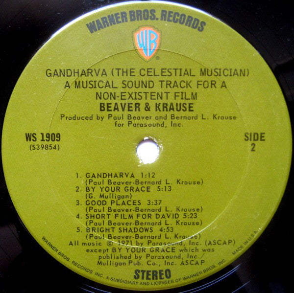 Beaver & Krause : Gandharva (LP, Album, Pit)