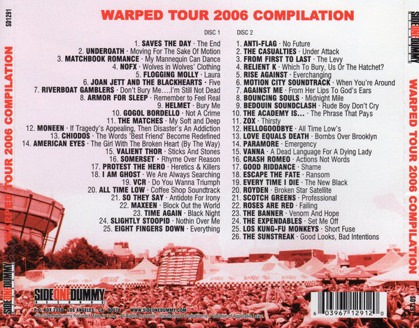 Various : Vans Warped Tour '06 (2006 Tour Compilation) (2xCD, Comp)