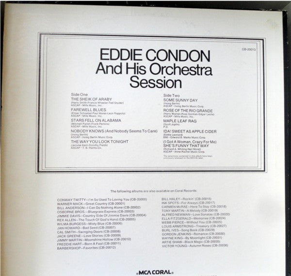 Eddie Condon And His Orchestra : Sunny Days (LP, Comp)