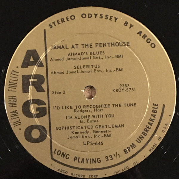 Ahmad Jamal : Jamal At The Penthouse (LP, Album)