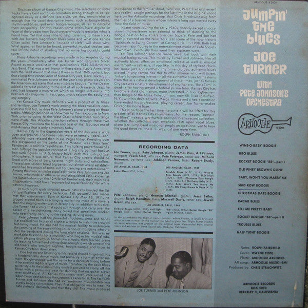 Big Joe Turner With Pete Johnson's Orchestra : Jumpin' The Blues (LP, Album)