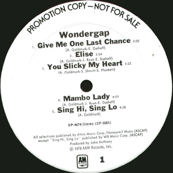 Wondergap : Wondergap (LP, Album, Promo, Ter)