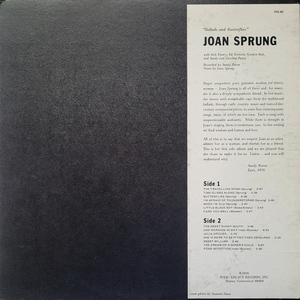 Joan Sprung : Ballads And Butterflies (LP)