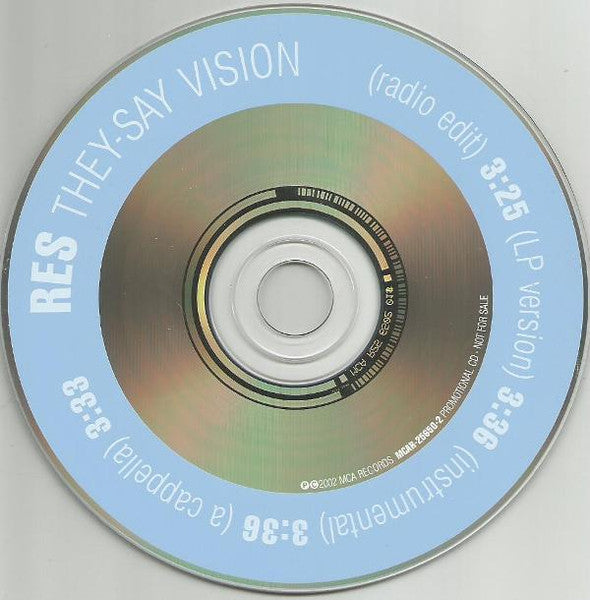 Res : They-Say Vision (CD, Single, Promo)