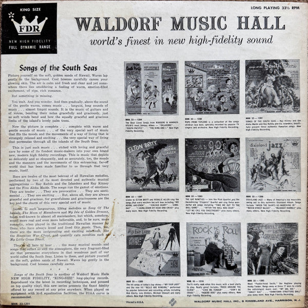 Ray Kinney And His Hawaiian Orchestra With The Five Aloha Maids, Ray Rafols And His Islanders : Songs Of The South Seas (LP)
