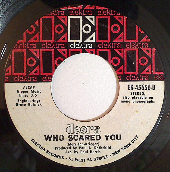 The Doors : Wishful Sinful / Who Scared You (7", Single, Styrene, Ter)