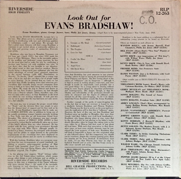 Evans Bradshaw : Look Out For Evans Bradshaw! (LP, Album, Mono)