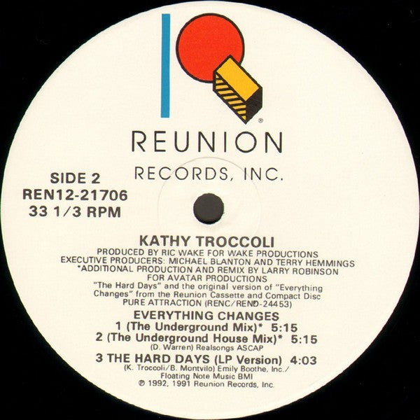 Kathy Troccoli : Everything Changes (12", Maxi, Promo)