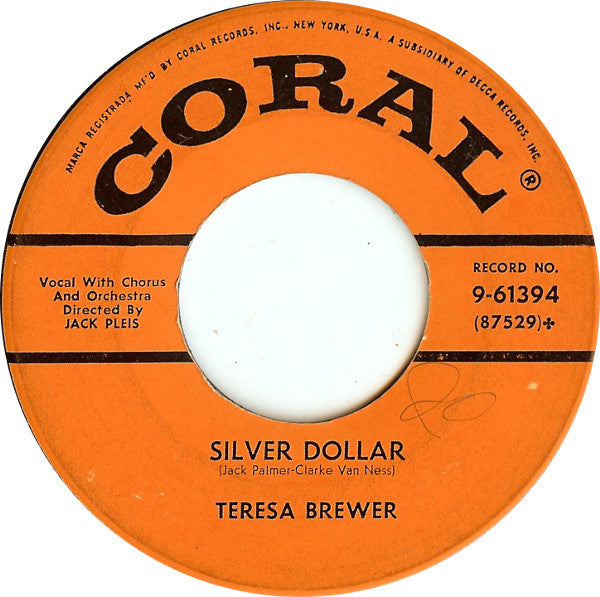 Teresa Brewer : I Don't Want To Be Lonely Tonight (7", Single)