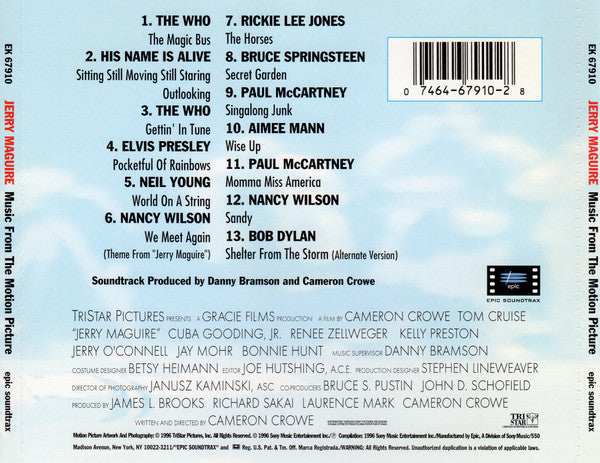 Various : Jerry Maguire (Music From The Motion Picture) (CD, Comp)