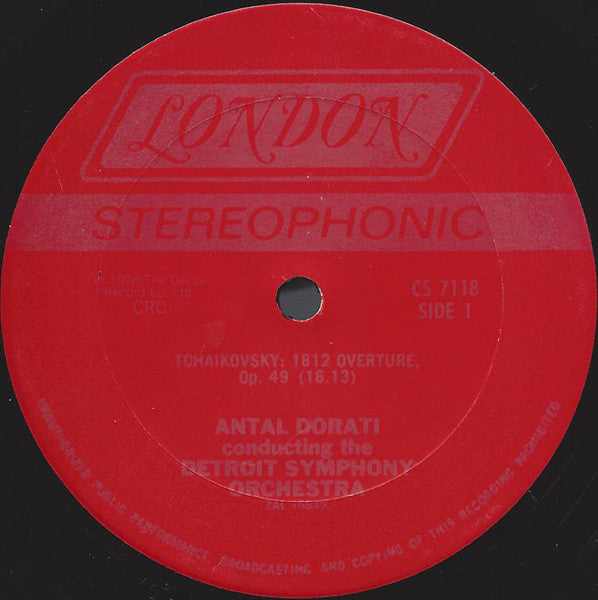 Antal Dorati ● Detroit Symphony Orchestra ● Pyotr Ilyich Tchaikovsky : 1812 Overture / Capriccio Italien, Op.45 • Marche Slave, Op.31 (LP, Album, Club)