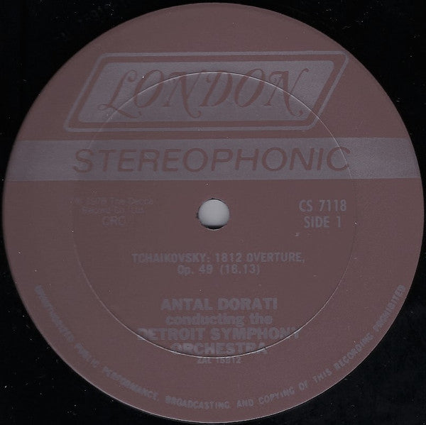 Antal Dorati ● Detroit Symphony Orchestra ● Pyotr Ilyich Tchaikovsky : 1812 Overture / Capriccio Italien, Op.45 • Marche Slave, Op.31 (LP, Album, Club)