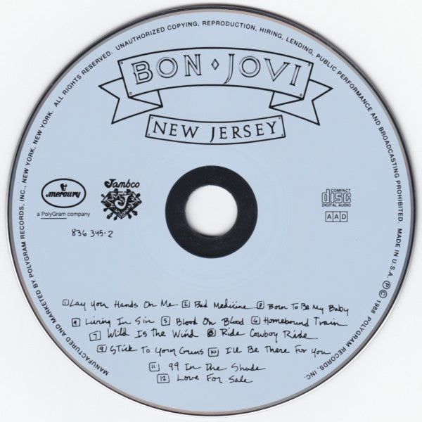 Bon Jovi : New Jersey (CD, Album, RP)
