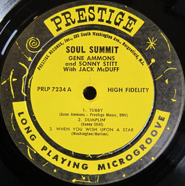 Gene Ammons & Sonny Stitt With Brother Jack McDuff : Soul Summit (LP, Album, Mono)