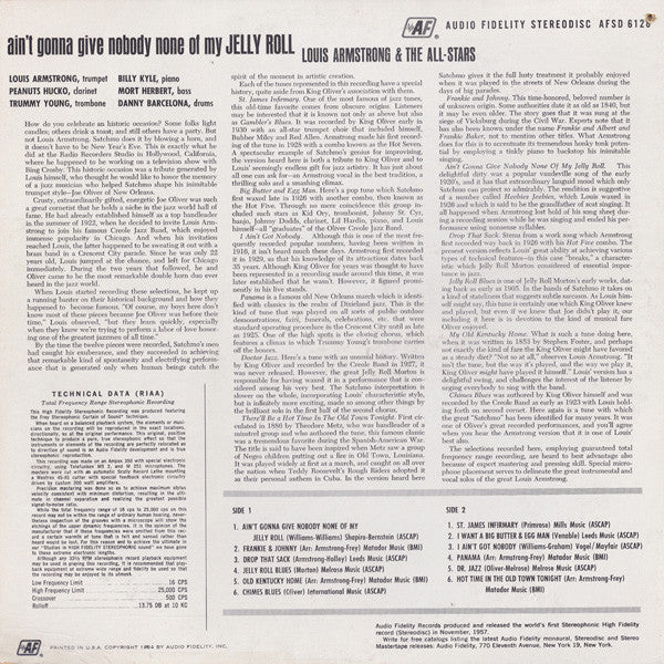 Louis Armstrong : Ain't Gonna Give Nobody None Of My Jelly Roll (LP, Album)