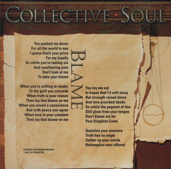 Collective Soul : Blame (CD, Single, Promo)