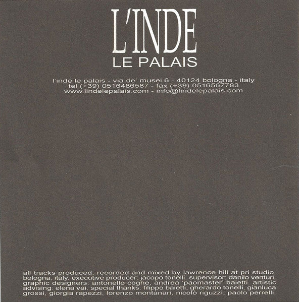 L'Inde Le Palais* : L'Inde Le Palais (CD, Album)