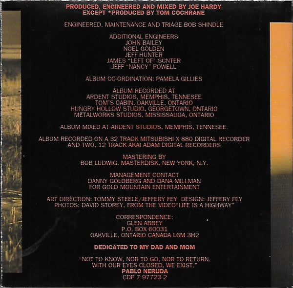 Tom Cochrane : Mad Mad World (CD, Album)
