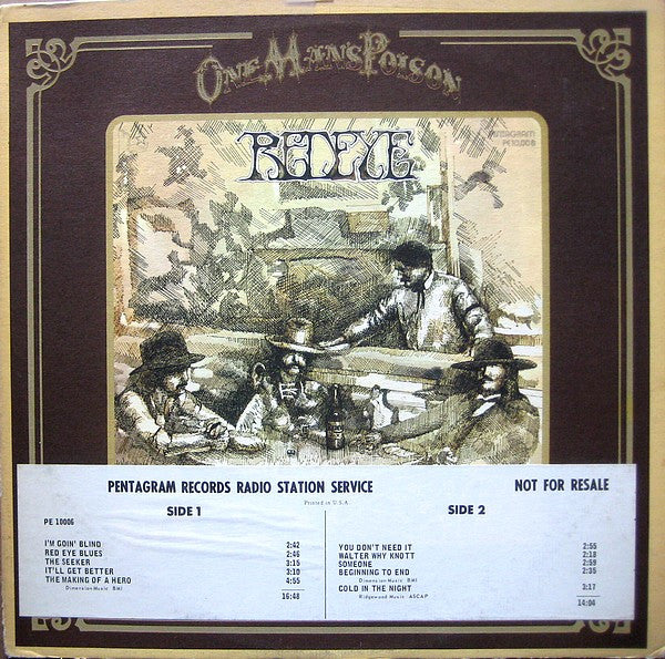 Redeye (5) : One Man's Poison (LP, Album, Promo, San)