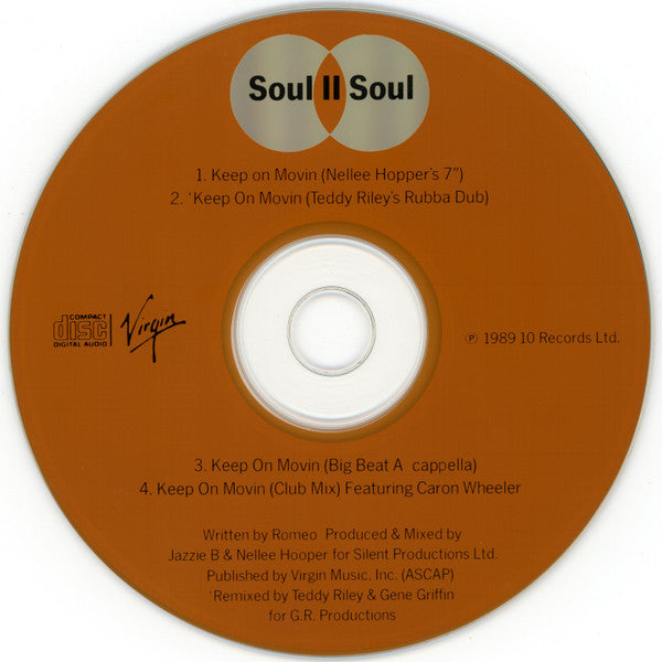 Soul II Soul : Keep On Movin (CD, Single, Promo)