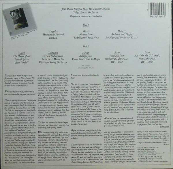 Jean-Pierre Rampal, Tokyo Concert Orchestra, Shigenobu Yamaoka : Jean-Pierre Rampall Plays His Favorite Encores (LP, RE)
