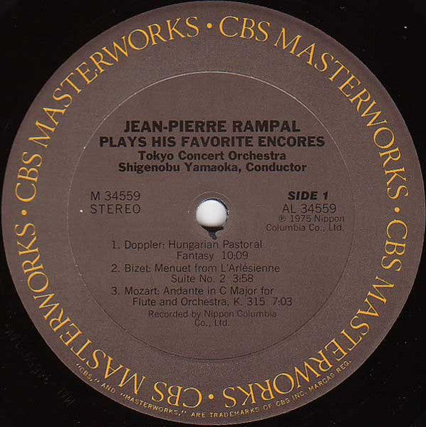 Jean-Pierre Rampal, Tokyo Concert Orchestra, Shigenobu Yamaoka : Jean-Pierre Rampall Plays His Favorite Encores (LP, RE)