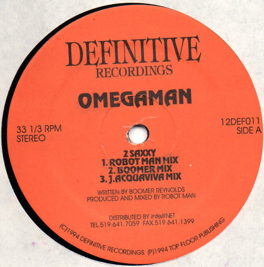 Omegaman : 2 Saxxy / Happy Organ (12")
