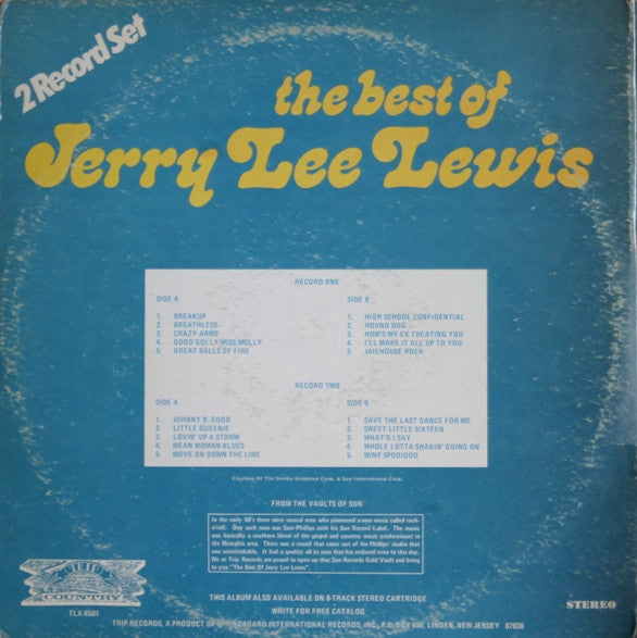 Jerry Lee Lewis : The Best Of Jerry Lee Lewis (2xLP, Comp)
