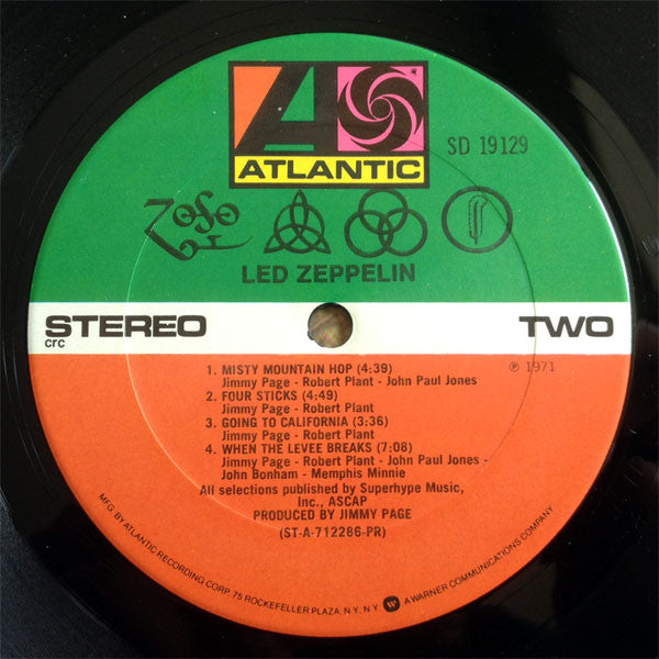 Led Zeppelin : Untitled (LP, Album, Club, RE, CRC)
