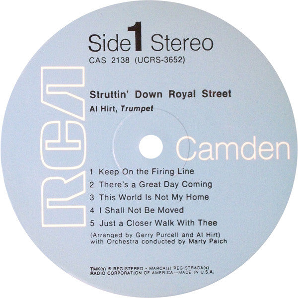 Al Hirt : Struttin' Down Royal Street (LP, Album, RE, Ind)