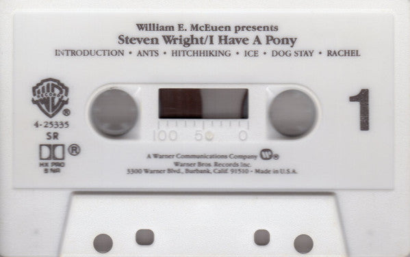Steven Wright (2) : I Have A Pony (Cass, Album, SR,)