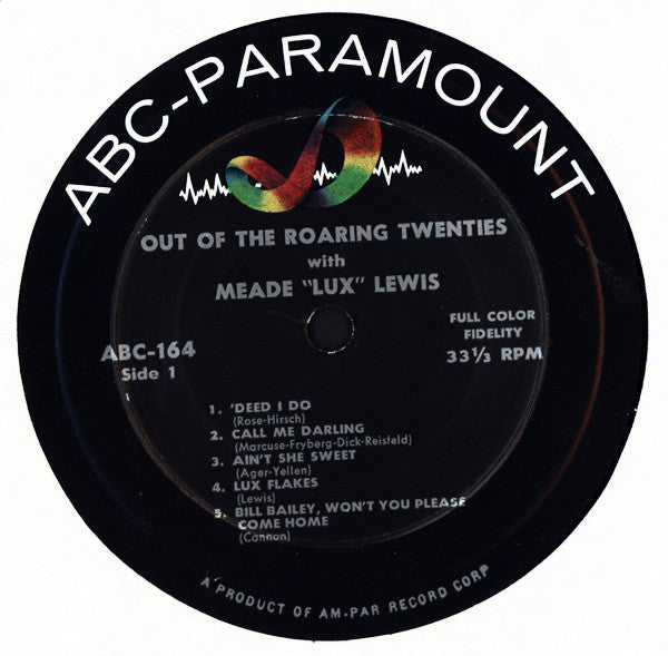 Meade "Lux" Lewis : Out Of The Roaring Twenties With Meade Lux Lewis (LP, Album, Mono)