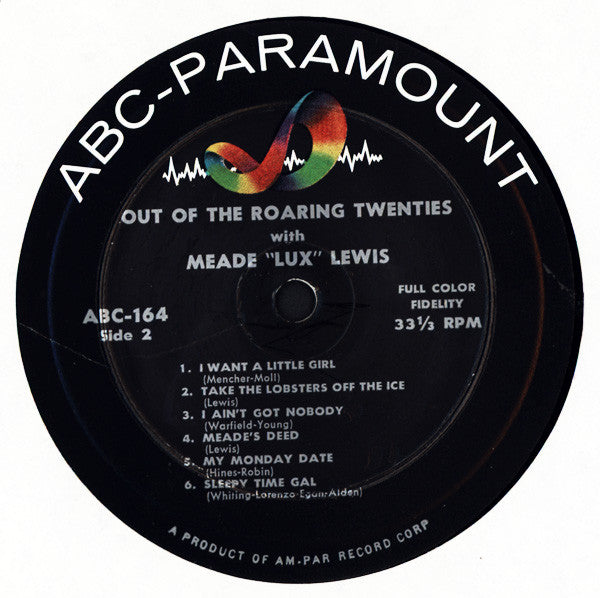 Meade "Lux" Lewis : Out Of The Roaring Twenties With Meade Lux Lewis (LP, Album, Mono)