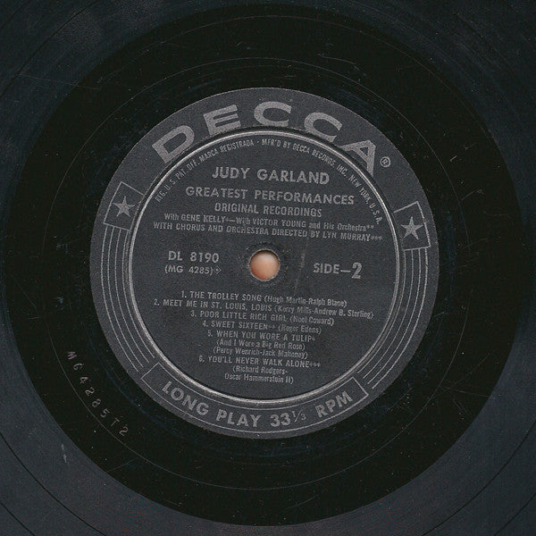 Judy Garland : Greatest Performances Original Recordings (LP, Comp)