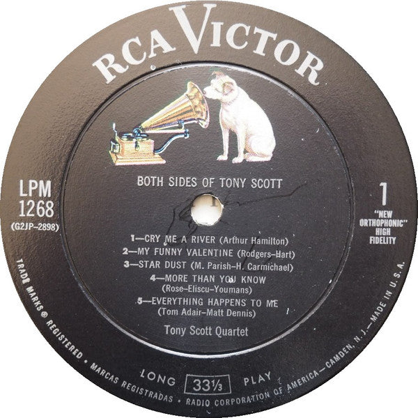 The Tony Scott Quartet : Both Sides Of Tony Scott (LP, Album, Mono)