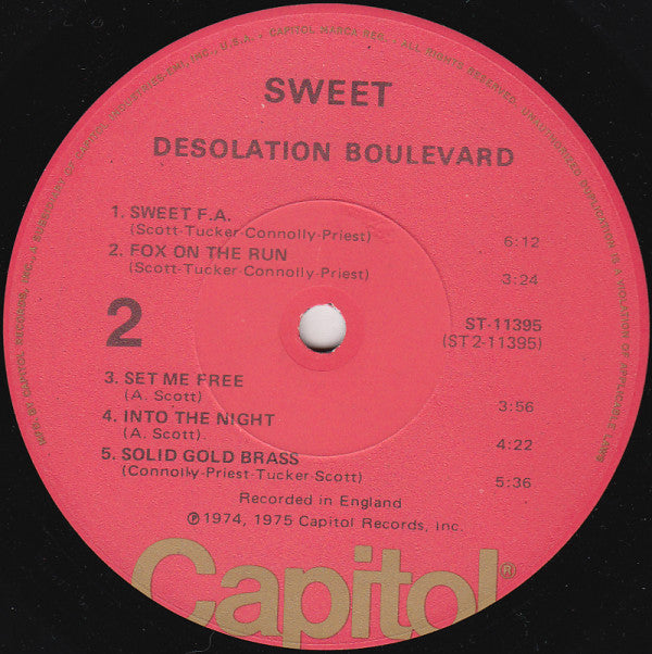 The Sweet : Desolation Boulevard (LP, Album, Los)