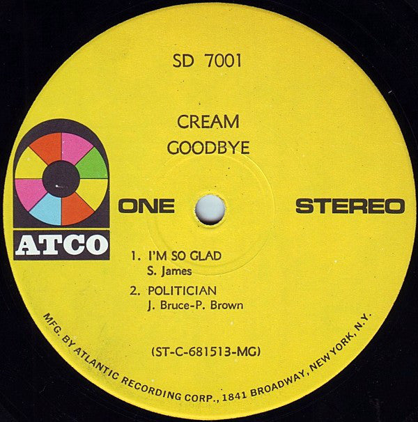 Cream (2) : Goodbye (LP, Album, MG)