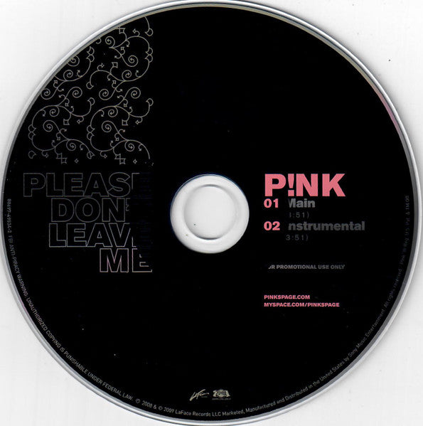 P!NK : Please Don't Leave Me (CD, Single, Promo)