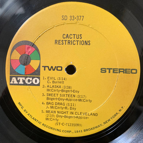 Cactus (3) : Restrictions (LP, Album, PRC)