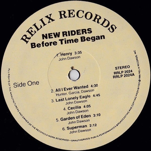New Riders Of The Purple Sage : Before Time Began (LP, Album)