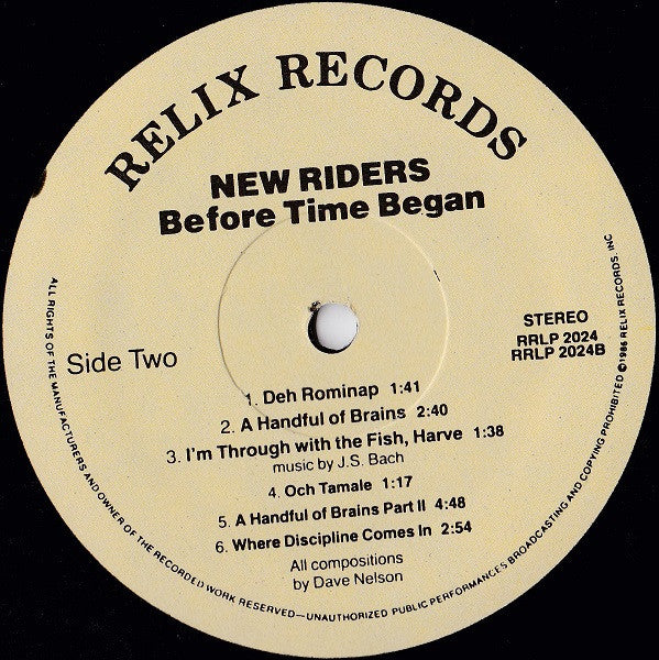 New Riders Of The Purple Sage : Before Time Began (LP, Album)