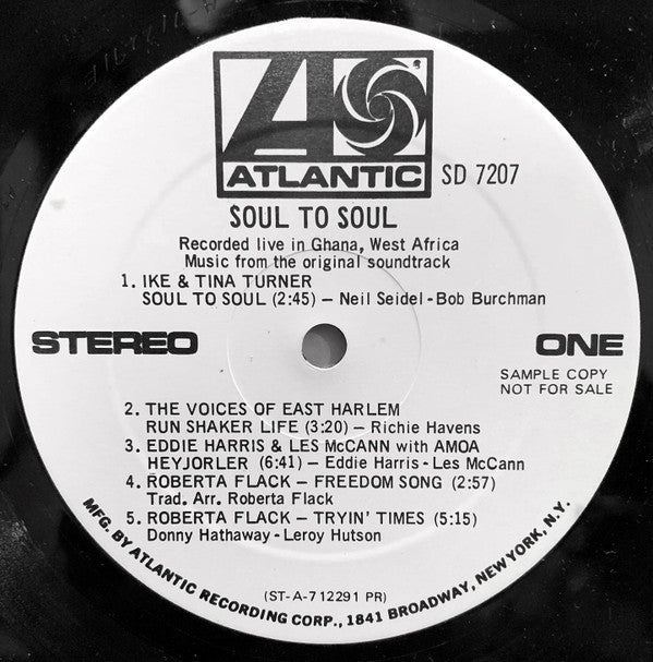 Various : Soul To Soul (Music From The Original Soundtrack - Recorded Live In Ghana, West Africa) (LP, Promo, Gat)