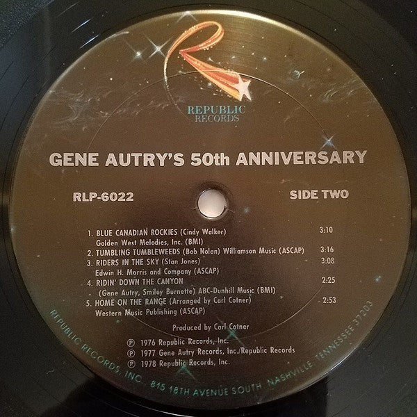 Gene Autry : Gene Autry 50th Anniversary (2xLP, Comp, Gat)