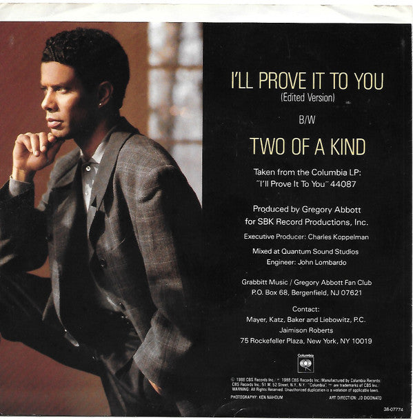 Gregory Abbott : I'll Prove It To You (7", Single)